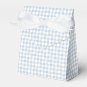 Early Autumn Classic Gingham Dusty Blue Favor Box