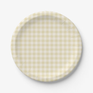 Early Autumn Classic Gingham Golden Wheat Paper Plate