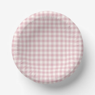 Early Autumn Classic Gingham Muted Rose Paper Plate