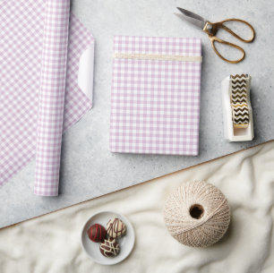 Early Autumn Classic Gingham Warm Lilac Wrapping Paper