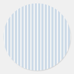 Early Autumn Refined Stripes   Dusty Blue Classic Round Sticker