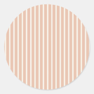 Early Autumn Refined Stripes   Warm Apricot Classic Round Sticker