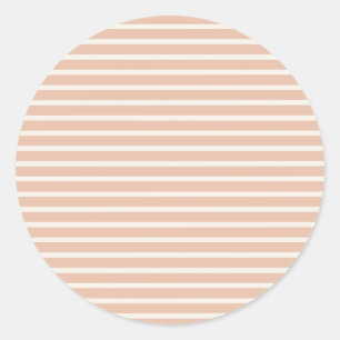 Early Autumn Refined Stripes   Warm Apricot ll Classic Round Sticker