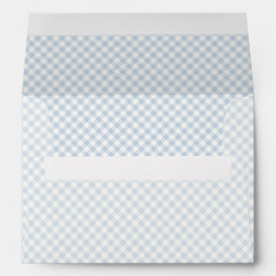 Early Autumn Retro Gingham   Dusty Blue Envelope