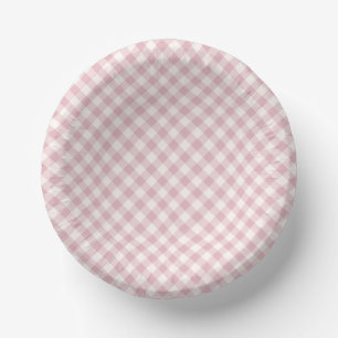 Early Autumn Retro Gingham Muted Rose Paper Plate
