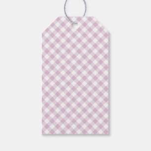 Early Autumn Retro Gingham Warm Lilac Gift Tags