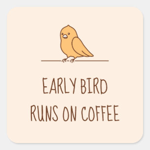 Early Bird Parrot Parakeet Funny Quote Square Sticker