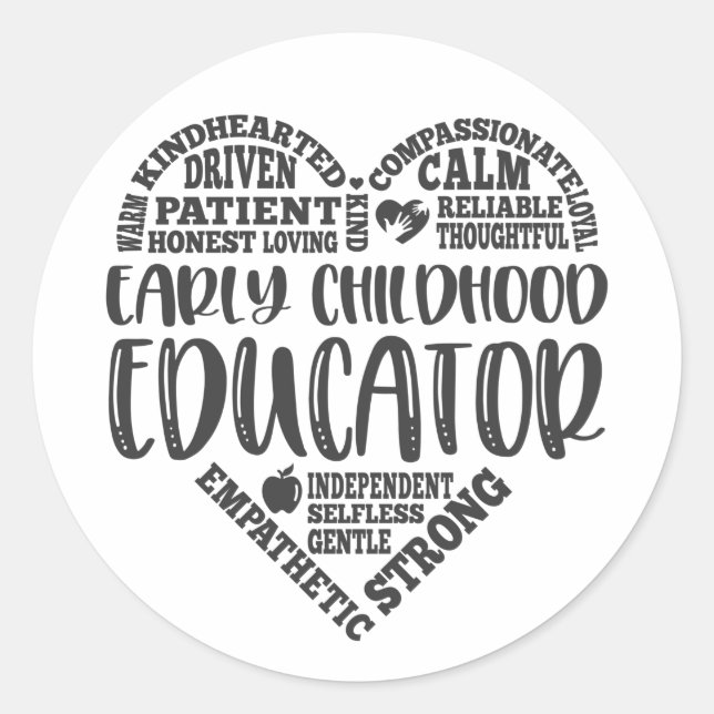Early childhood educator, teacher classic round sticker (Front)