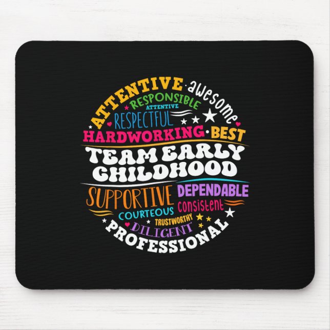Early Childhood Team Ece Teacher Back To School Ed Mouse Pad (Front)