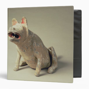 Early Chinese pottery seated dog, tomb Binder