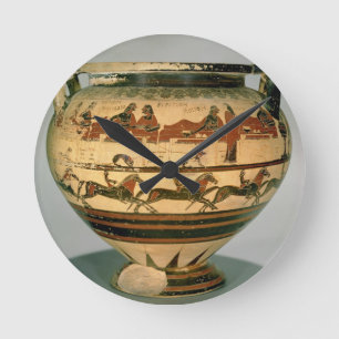 Early Corinthian black-figure column-krater depict Round Clock