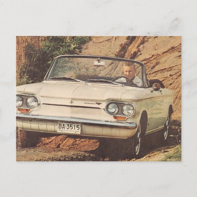 Early Corvair Convertible Postcard (Front)