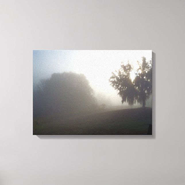early foggy morning just before sunrise canvas print (Front)