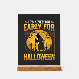 Early for Halloween Witch Graveyard Vintage Design Acrylic Sign