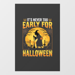 Early for Halloween Witch Graveyard Vintage Design Window Cling