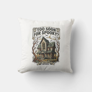 Early Halloween Shirt Vintage Haunted House Design Throw Pillow
