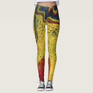 Early In The Morning 1 Golden Abstract Leggings