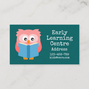 Early Learning Daycare colourful owl Business Card