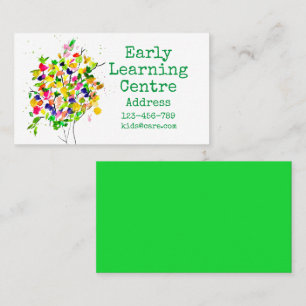 Early Learning Daycare colourful tree Business Car Business Card