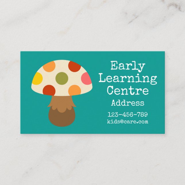 Early Learning Daycare mushroom Business Card (Front)