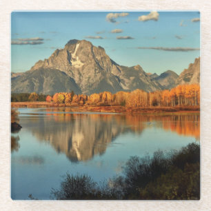 Early Light In Wyoming at Oxbow Bend Glass Coaster