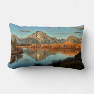 Early Light In Wyoming at Oxbow Bend Lumbar Pillow