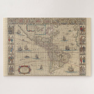 Early Map of the Americas (North & South America) Jigsaw Puzzle