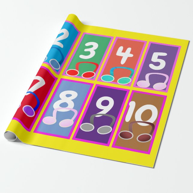 Early Maths Numbers 1 to 10 Wrapping Paper (Unrolled)