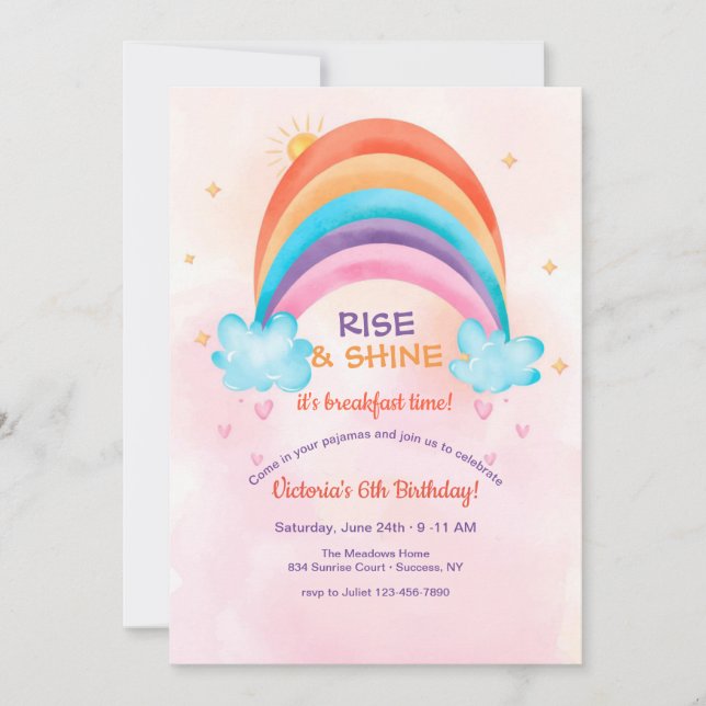 Early Morning Birthday Party Invitation (Front)