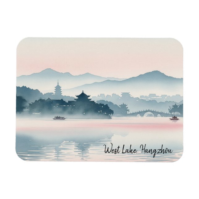 Early Morning Hangzhou West Lake Hangzhou Magnet (Horizontal)