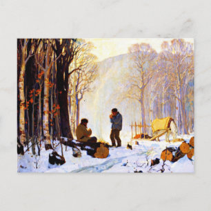 Early Morning in the Woods, fine art painting Postcard