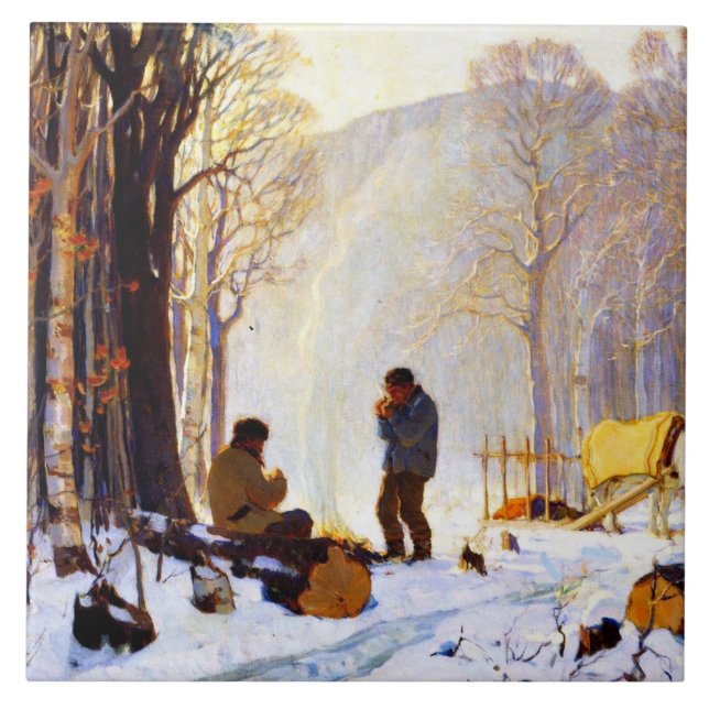 Early Morning in the Woods Tile (Front)