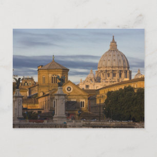 early morning light on the dome of St Peter's Postcard