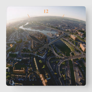 Early Morning Over Bristol. Square Wall Clock