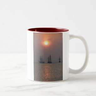 Early morning sail Two-Tone coffee mug