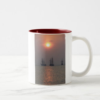Early morning sail Two-Tone coffee mug