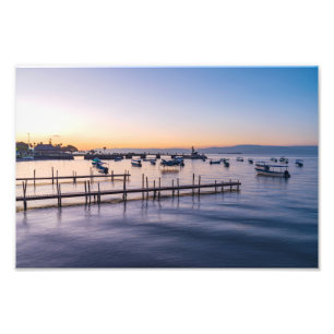 early morning scenic of lake in chapala mexico photo print