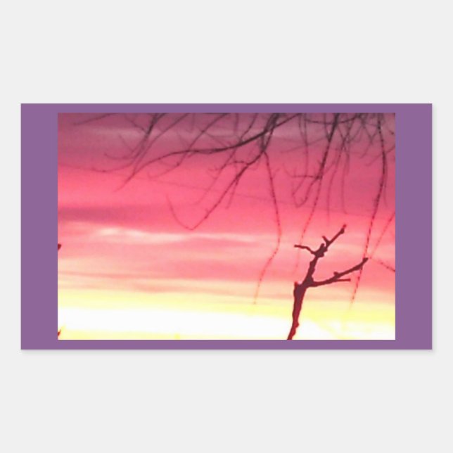Early Morning Winter Sunrise Rectangular Sticker (Front)