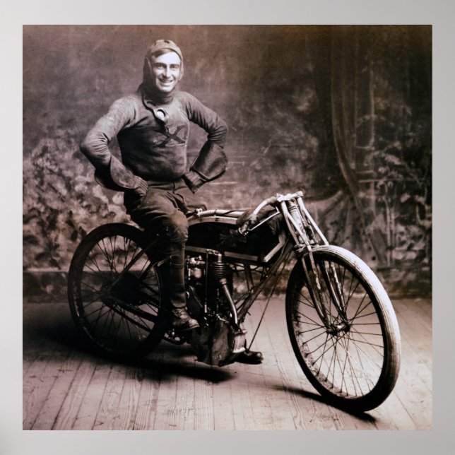 EARLY MOTORCYCLE PIONEER RAY WEISHAAR  1914 POSTER (Front)