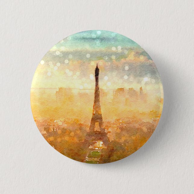 Early Paris Morning 2 Inch Round Button (Front)