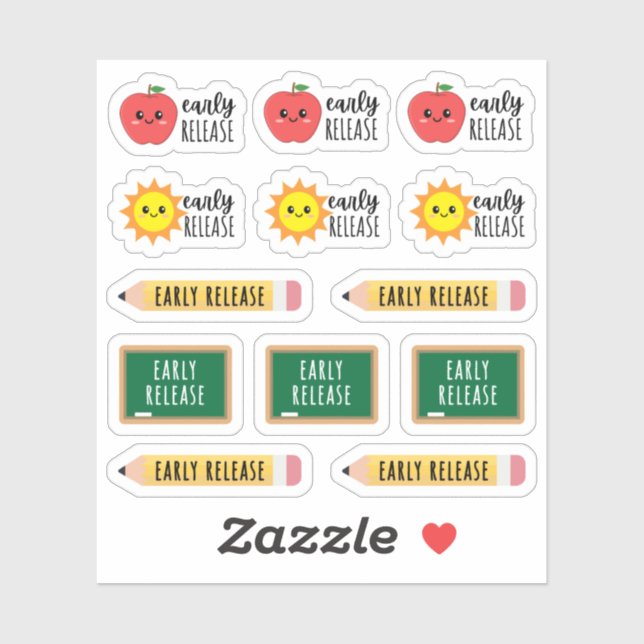 Early Release School Teacher Student Calendar  (Sheet)