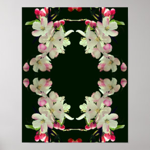 Early Spring Apple Blossoms Abstract Art Poster