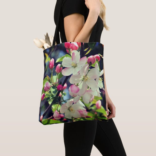 Early Spring Apple Blossoms Close Up  Tote Bag (Close Up)