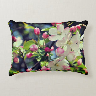 Early Spring Crabapple Blossoms 3 Close Up Accent Pillow