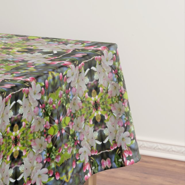 Early Spring Crabapple Blossoms Abstract Pattern Tablecloth (In Situ)
