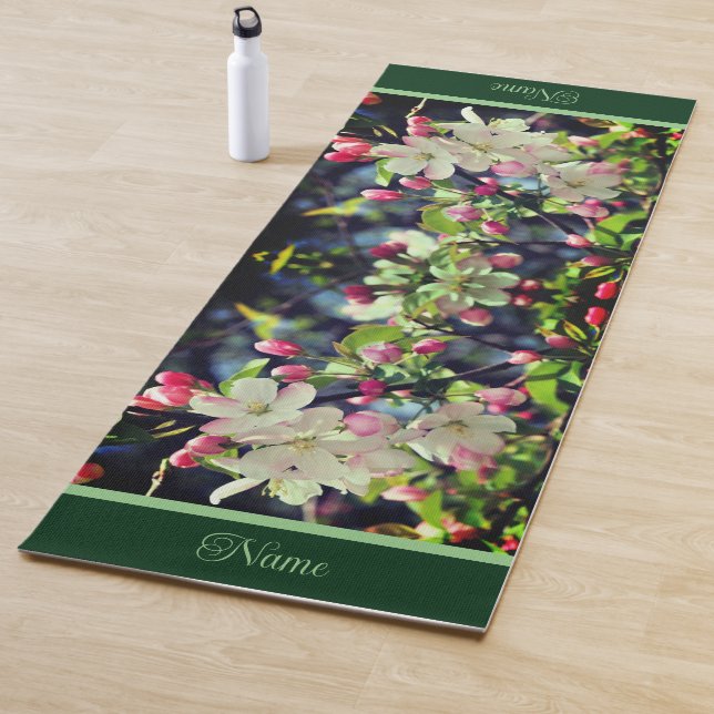 Early Spring Crabapple Blossoms Personalized Yoga Mat (In Situ)