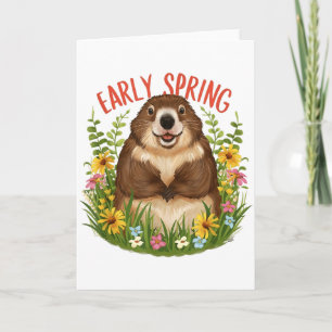 Early Spring Groundhog Day Celebration Card