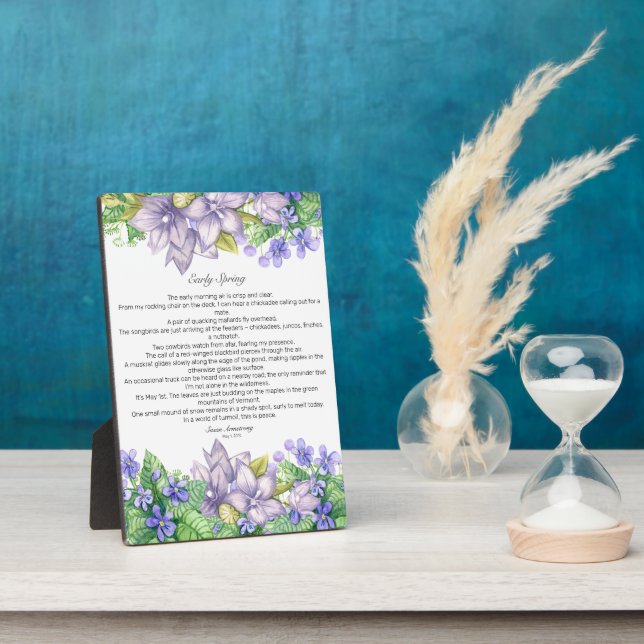 Early Spring in Vermont Poem Plaque (Side)