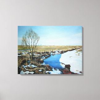 Early spring in Villingaholt, Iceland. Canvas Print