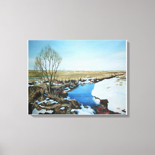 Early spring in Villingaholt, Iceland. Canvas Print
